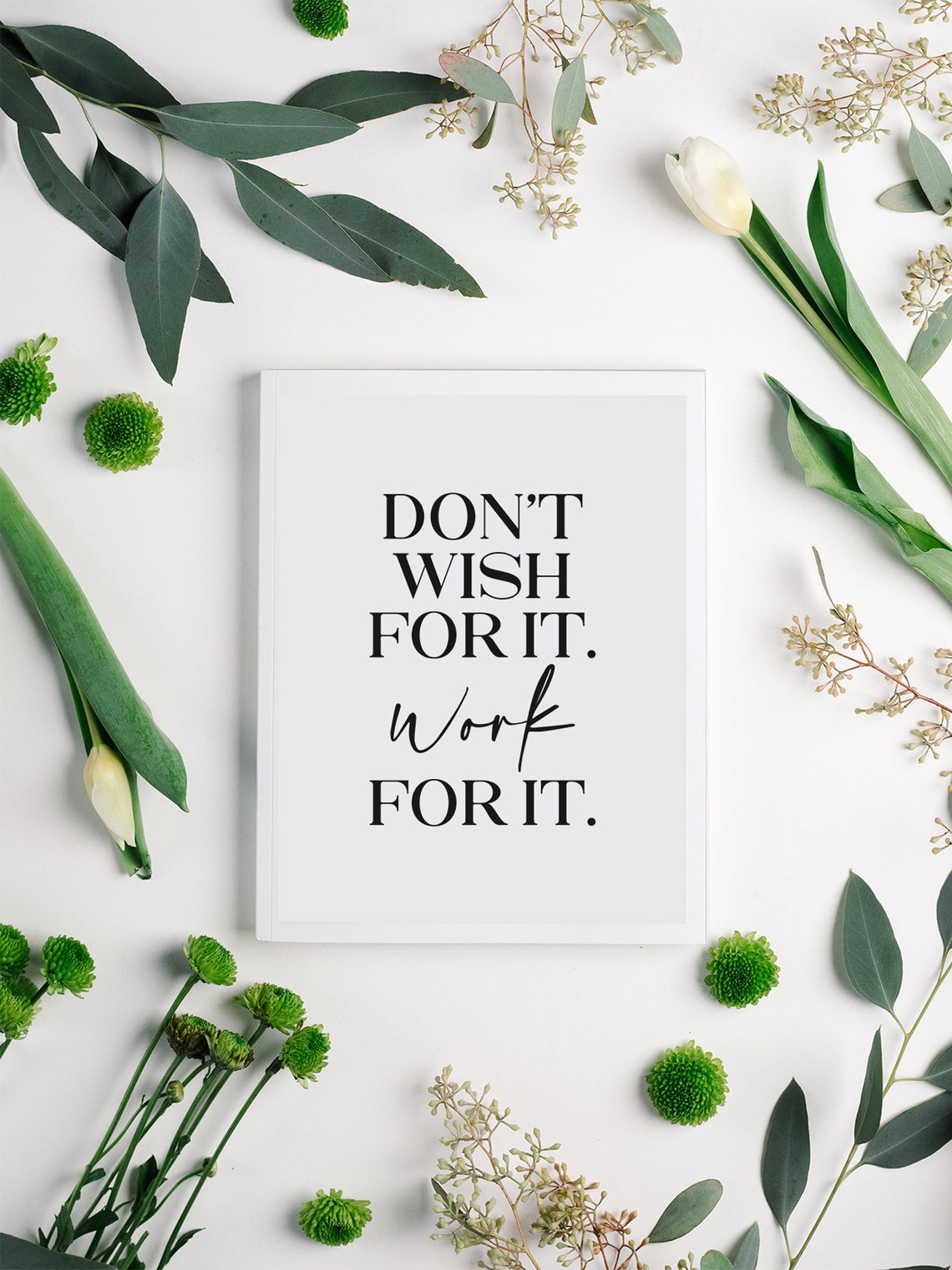 Don't Wish For It Work For It Bold Mixed Type Motivation Poster - Image 2