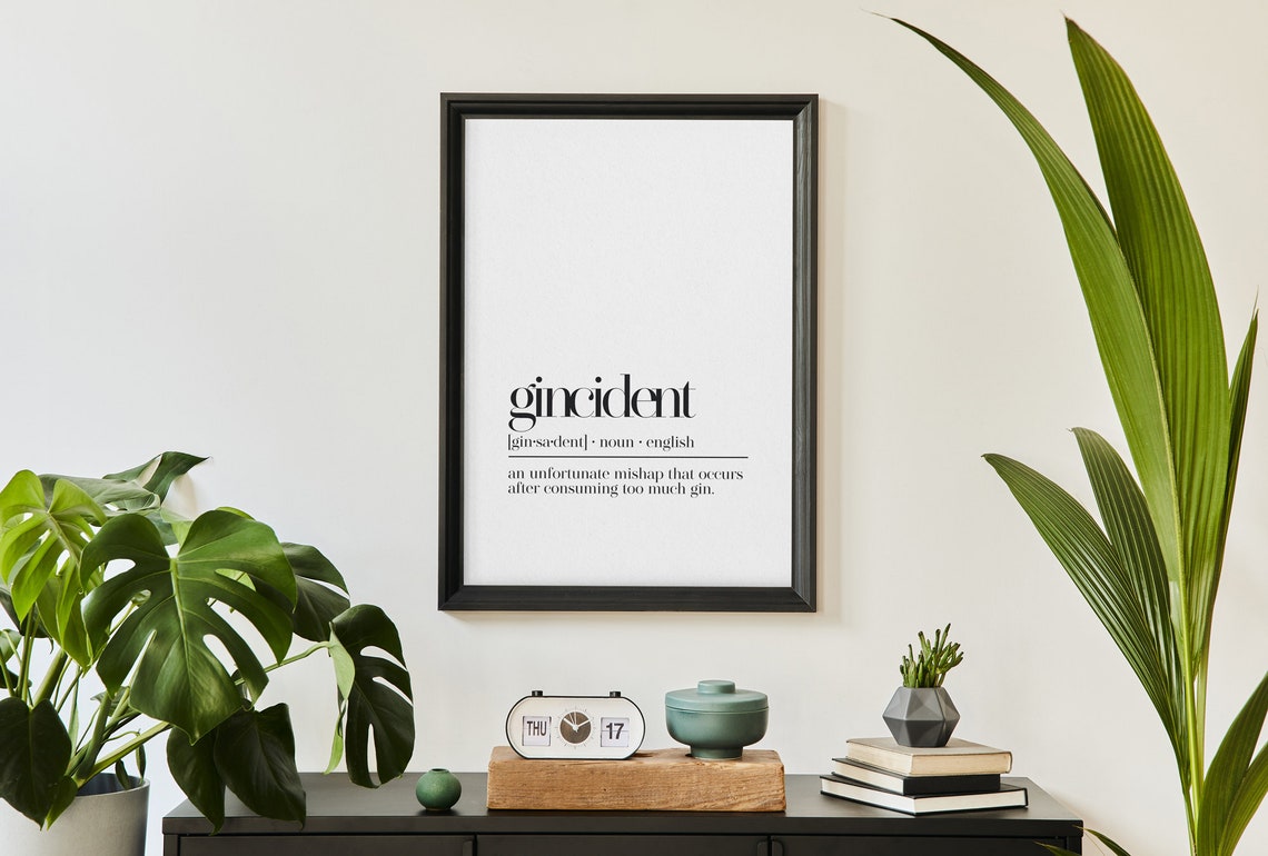Gincident Gin Mishap Funny Dictionary Definition Bar Gift Poster - Image 3