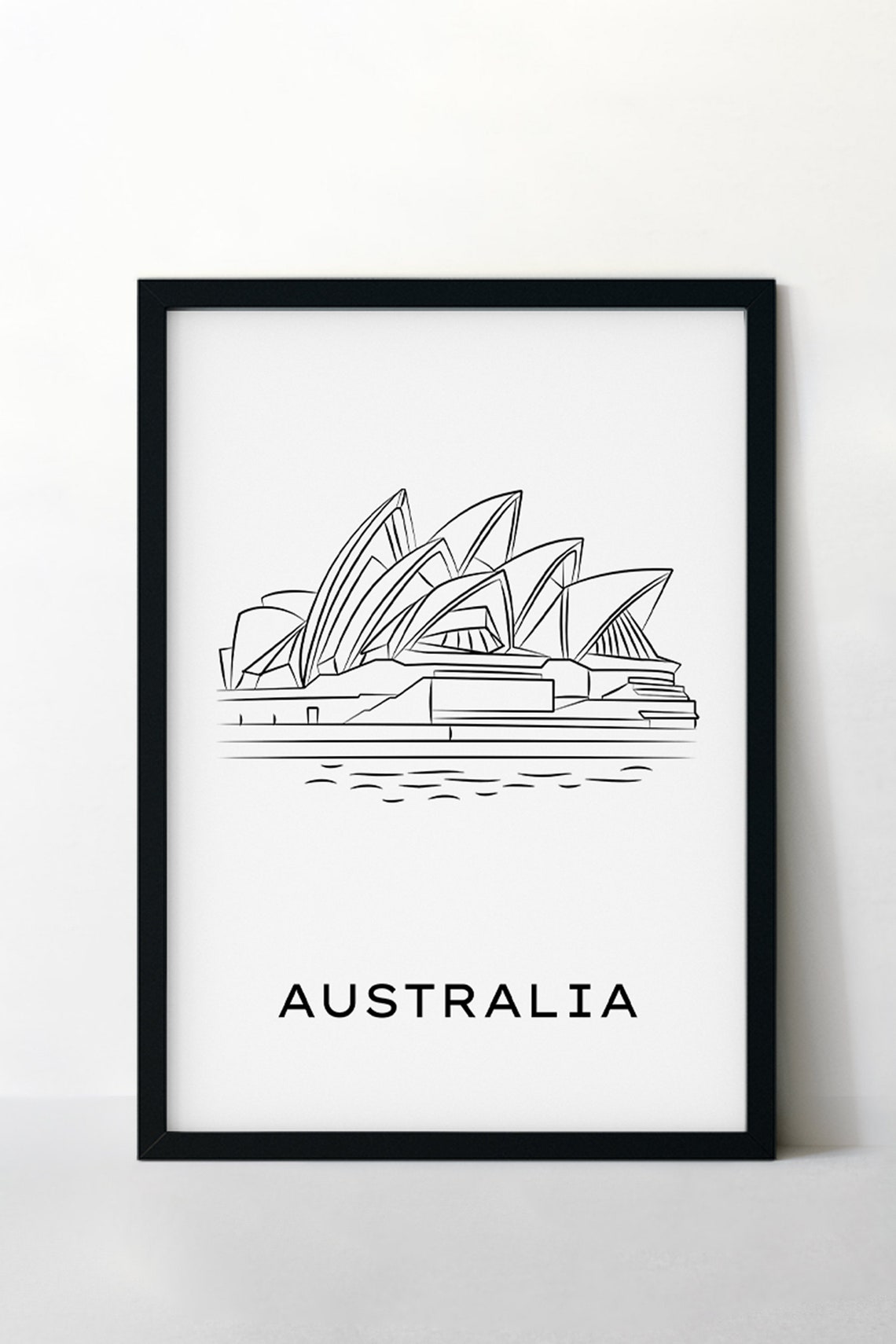 Travel Poster Australia Print Sydney Print Fine Line Art Print City Print Country Print Travel Art Prints Black And White Art - Image 2