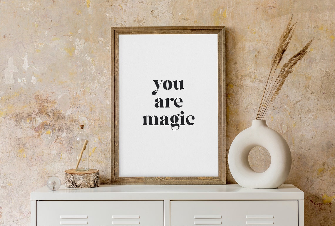You Are Magic Sweet Nursery Affirmation Typography Wall Poster - Image 5