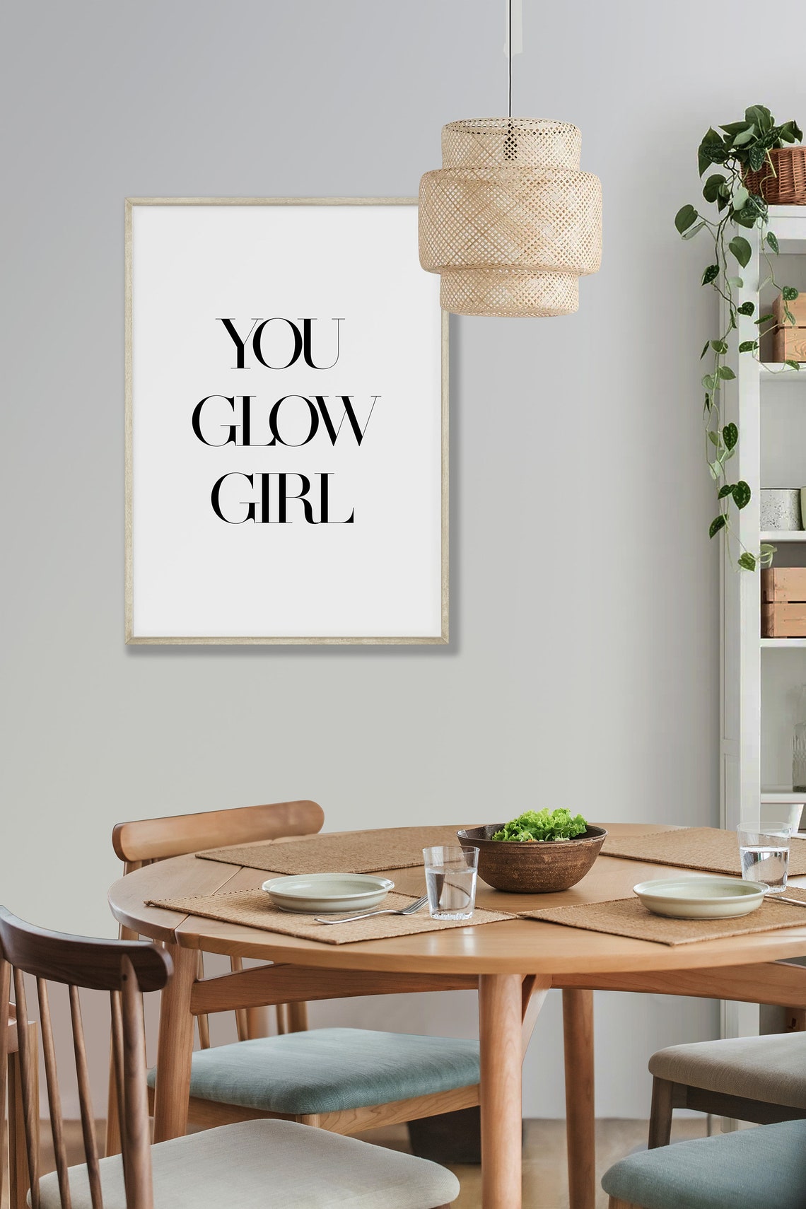 Women Empowerment Wall Art Daily Affirmations Quote You Glow Girl Girl Power Print Teen Girl Room Decor Motivational Sign Dorm Decor - Image 3