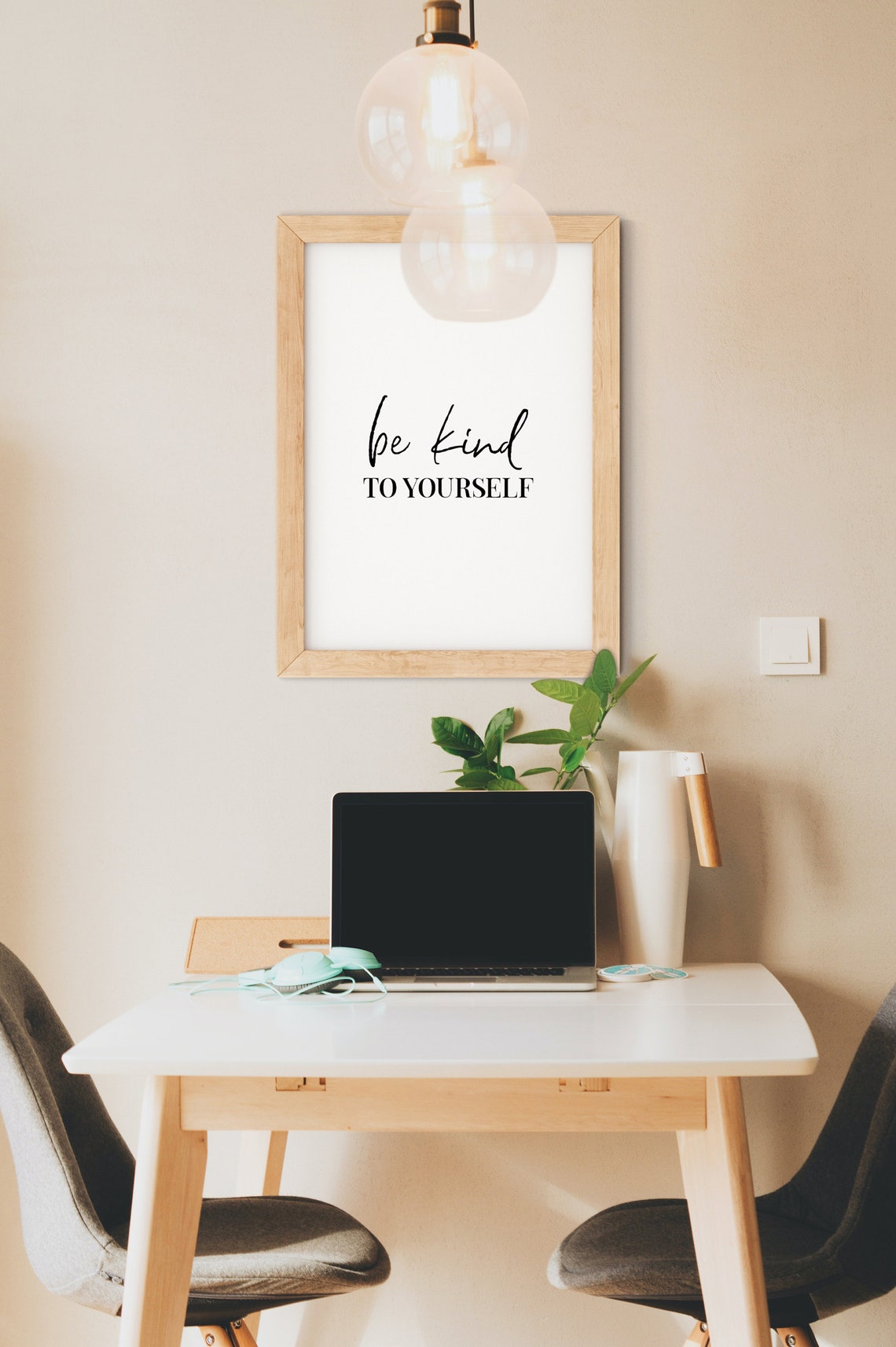 Be Kind to Yourself Quote Poster Self Care Script Wall Decor - Image 5