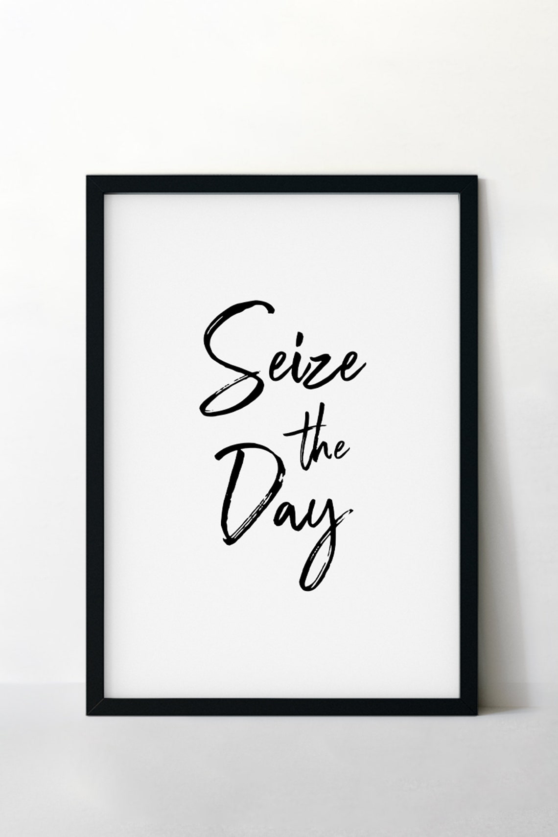 Seize The Day Brush Script Bold Calligraphy Motivational Poster - Image 4