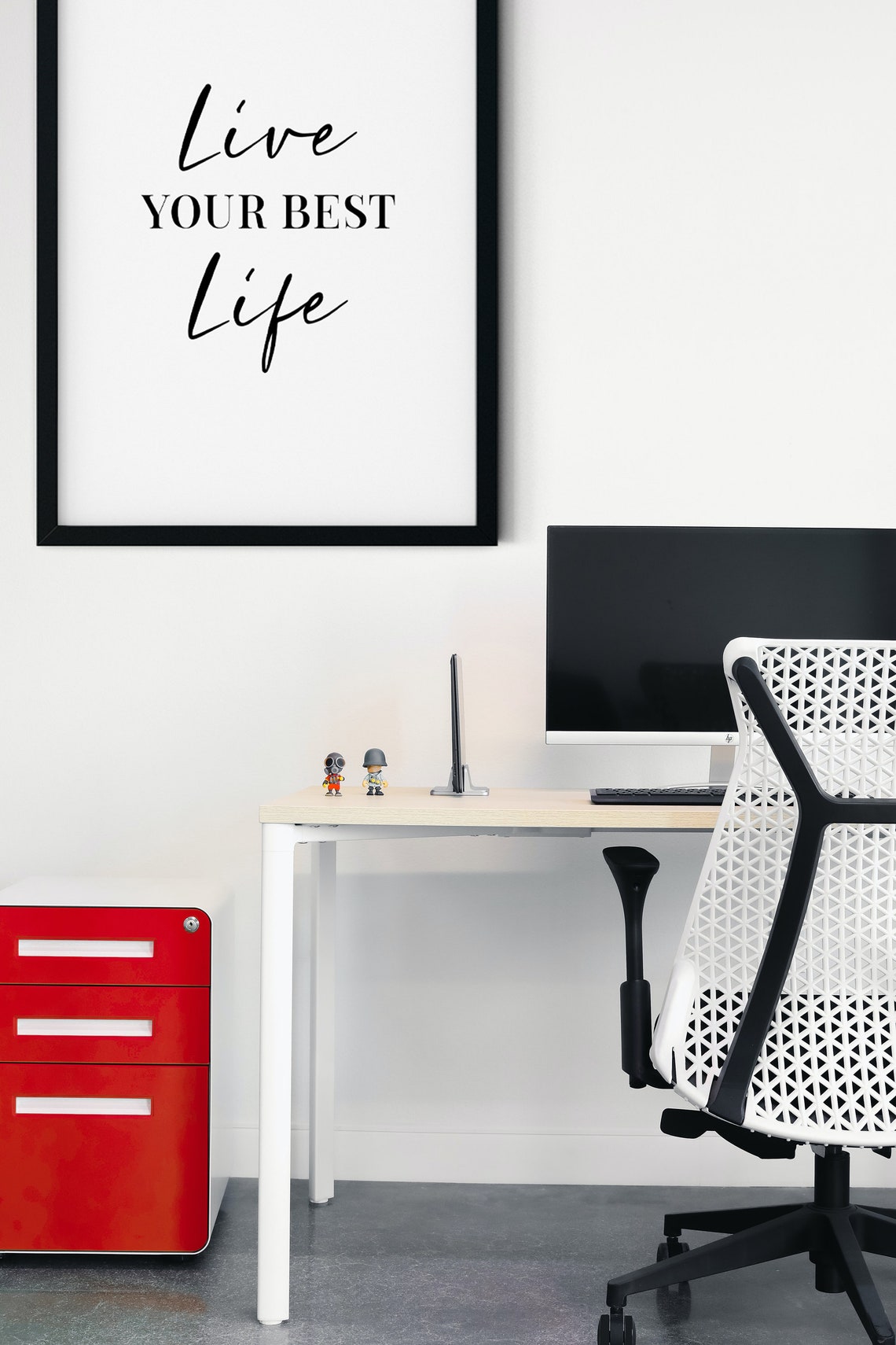Live Your Best Life Elegant Mixed Typography Motivational Quote Poster - Image 2
