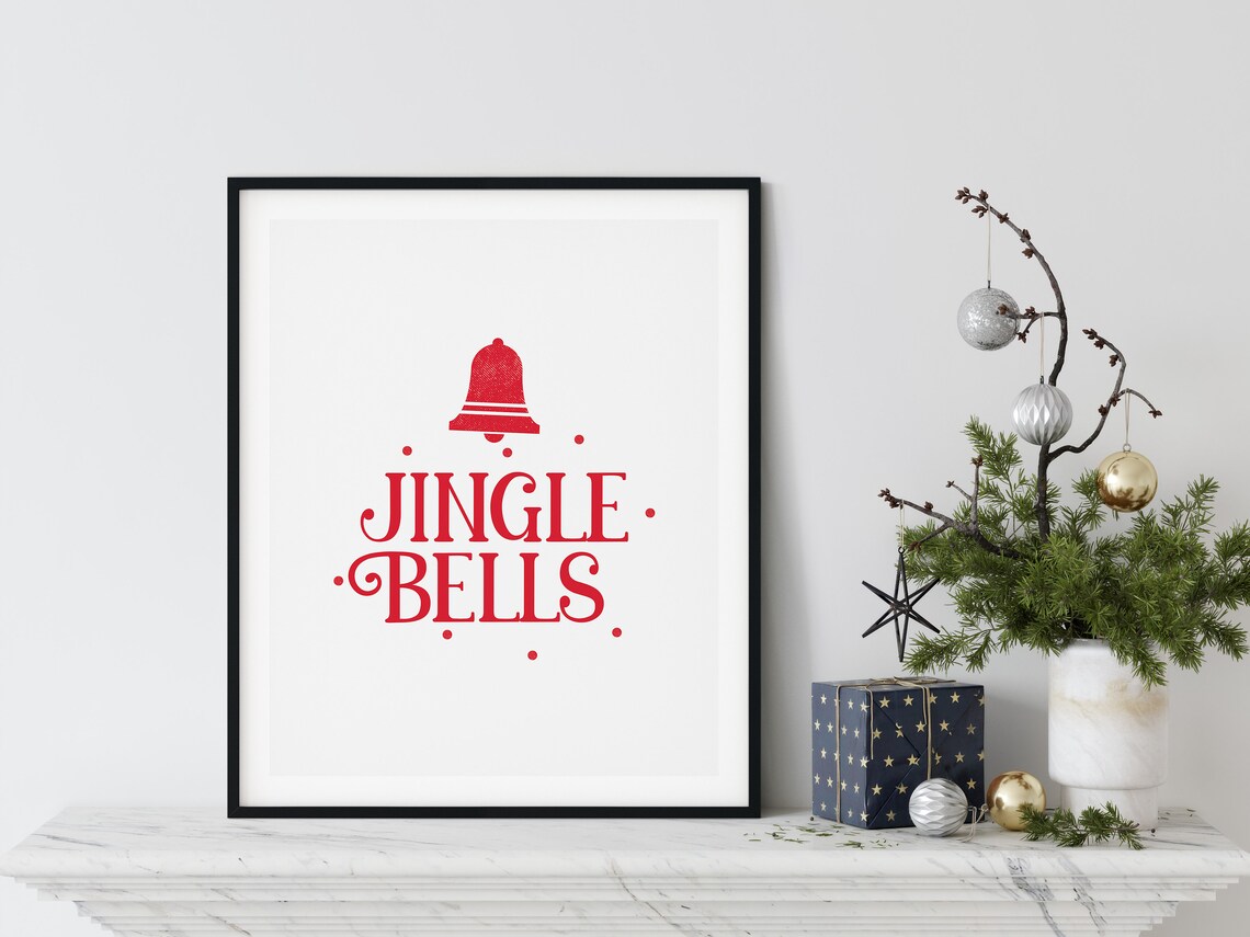 Jingle Bells Red Bell Icon Classic Christmas Song Holiday Poster - Image 4