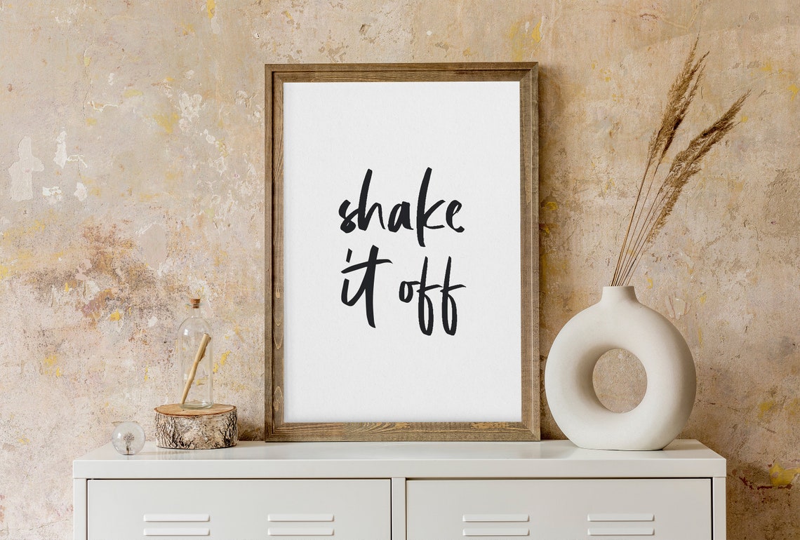 Shake It Off Bold Hand Lettering Fun Motivational Quote Poster - Image 2