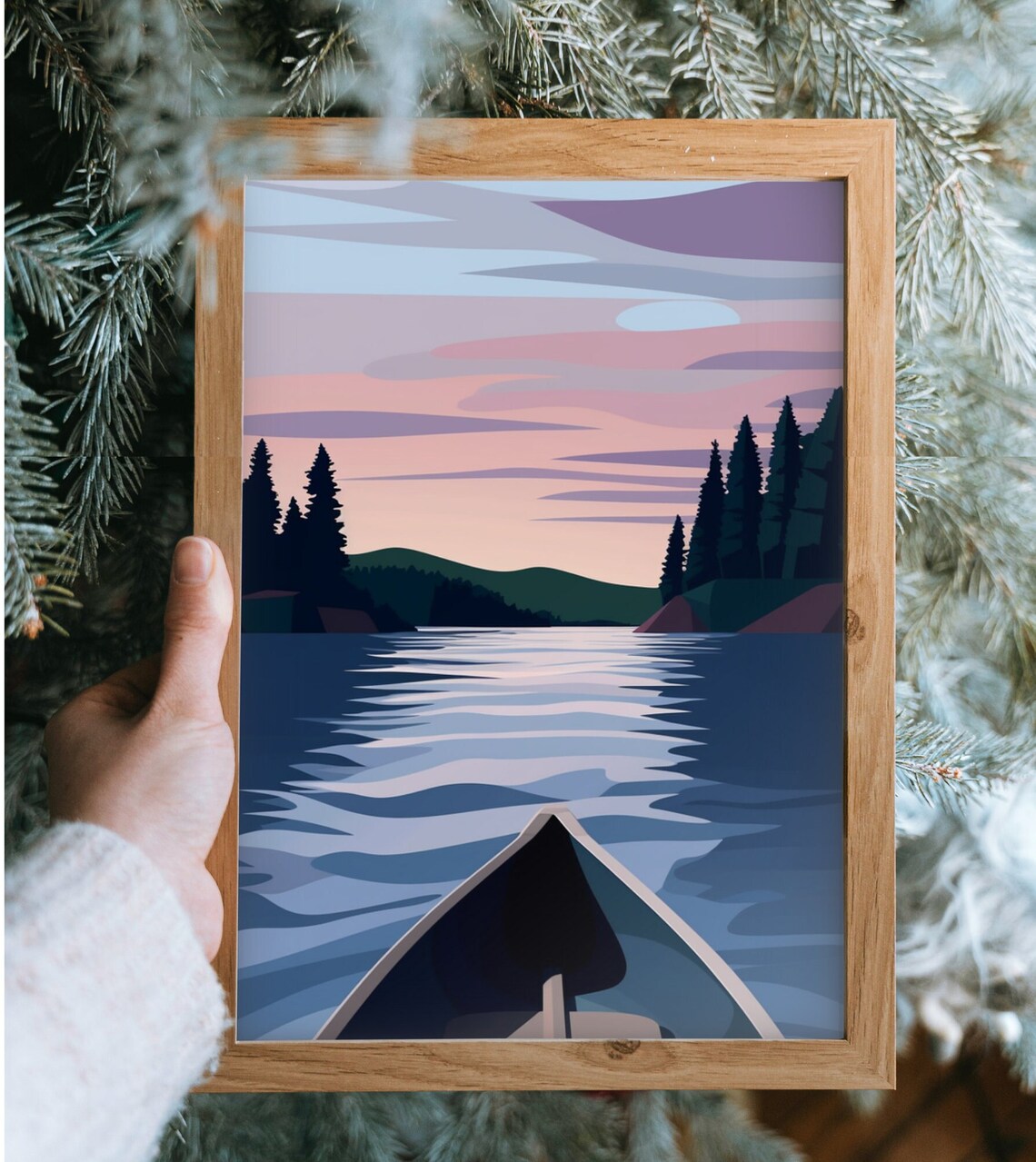 Canoe Art Minnesota Travel Print, Lake House Decor - Image 2