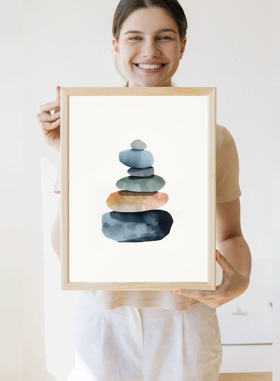 Lake Superior Stones Art Balance Print, Minnesota