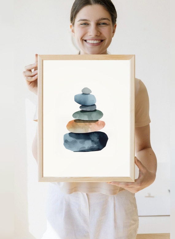 Lake Superior Stones Art Balance Print, Minnesota