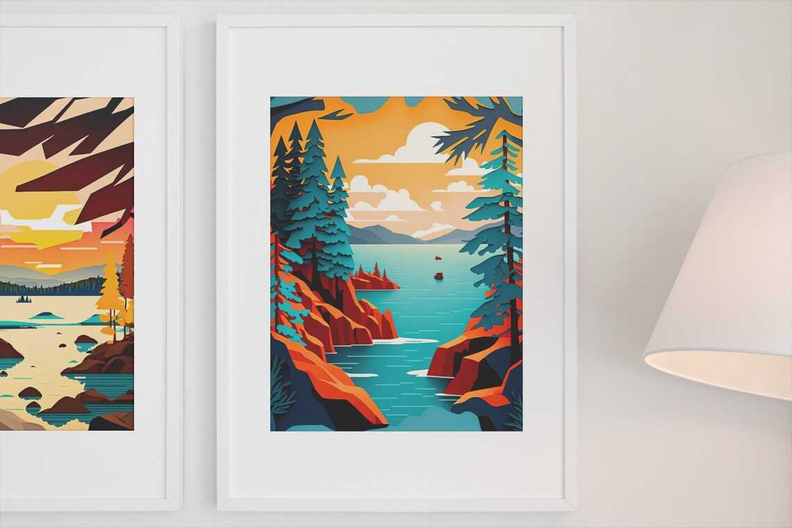 Lake Superior, Minnesota Scenic Travel Poster - Image 4