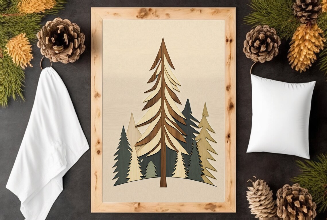 Vintage Pine Trees Art Print, Minnesota Lake Superior - Image 4