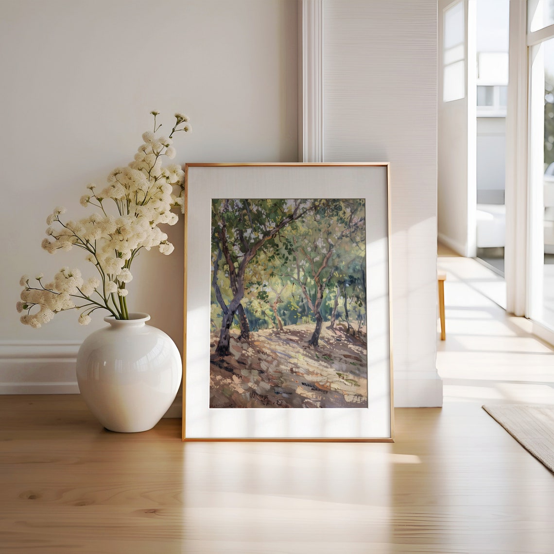 Sun Dappled Summer Forest Grove Path Impressionist Woodland Art Poster - Image 2