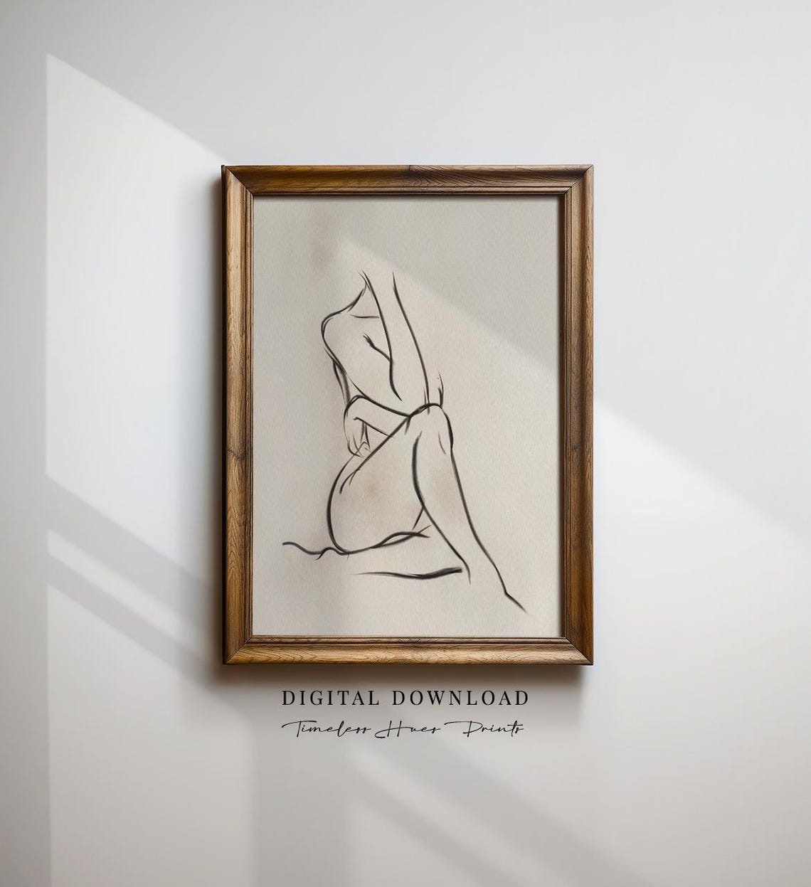 Beautiful Elegant Abstract Female Figure Line Drawing Art Poster