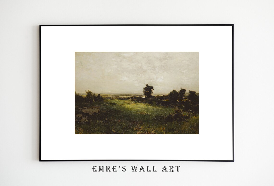 Moody Landscape Vintage Farmhouse Art Print - Image 2