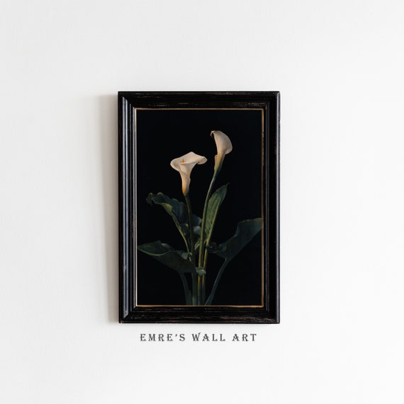 Lily Flower Painting Print, Vintage Floral Decor