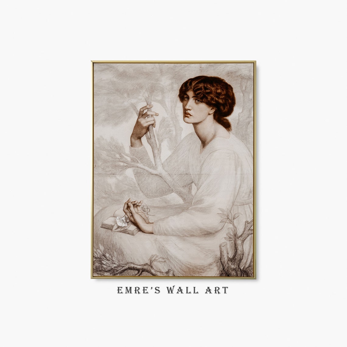 Vintage Neutral Woman Oil Painting Woman Portrait Painting Antique Painting Of A Woman Woman Wall Art Print Vintage Woman Print