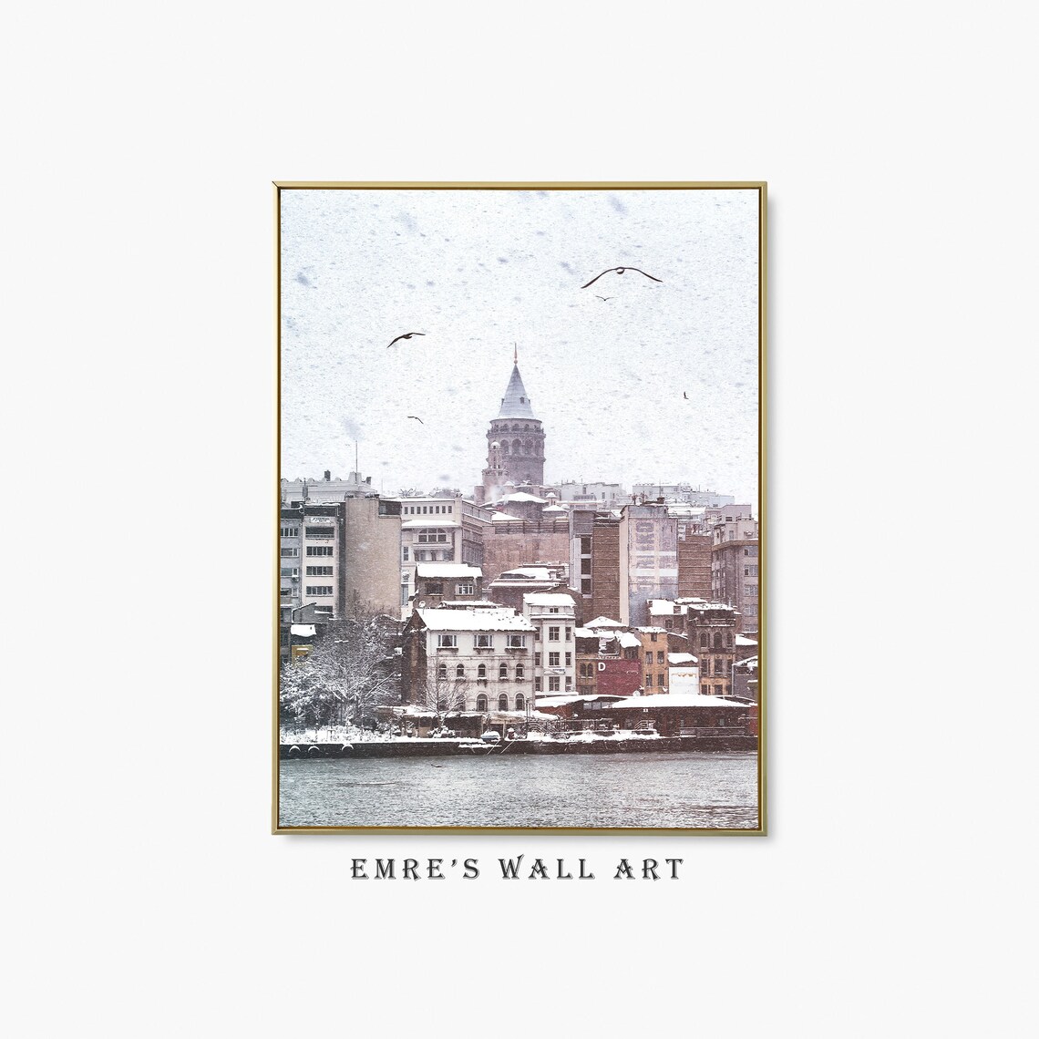 Snowy Istanbul Winter Cityscape Art Print