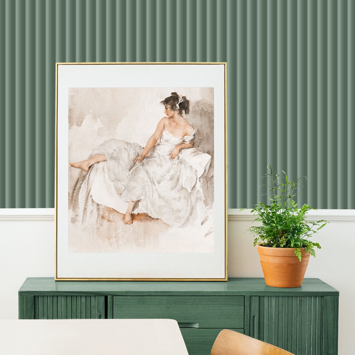 Antique Woman Portrait Vintage Neutral Art Print - Image 2