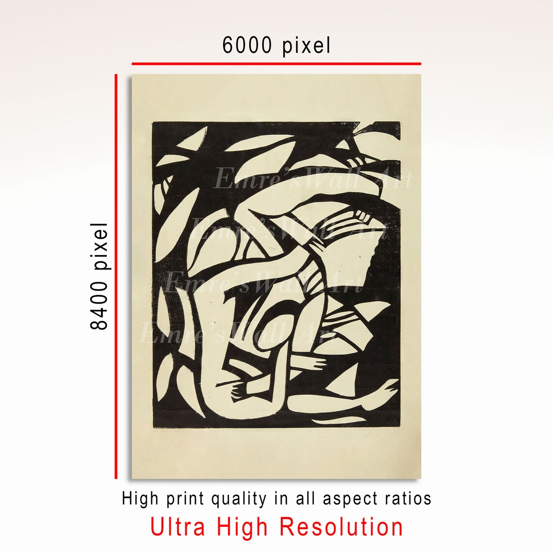 Vintage Abstract Figure Sketch Art Print - Image 3