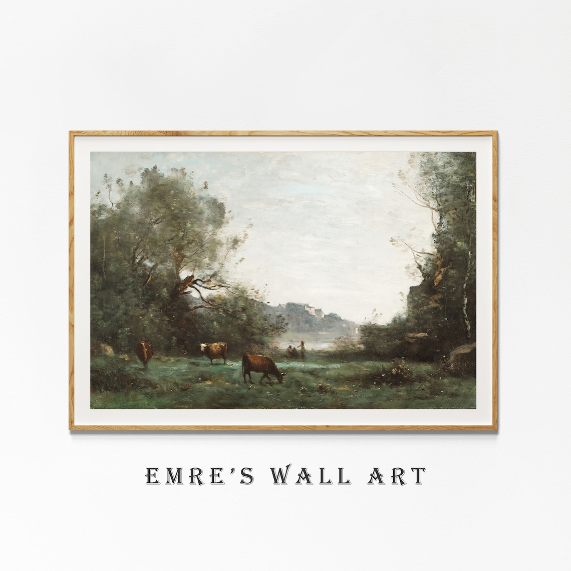 Valley Landscape Painting Vintage Farmhouse Art Print - Image 4