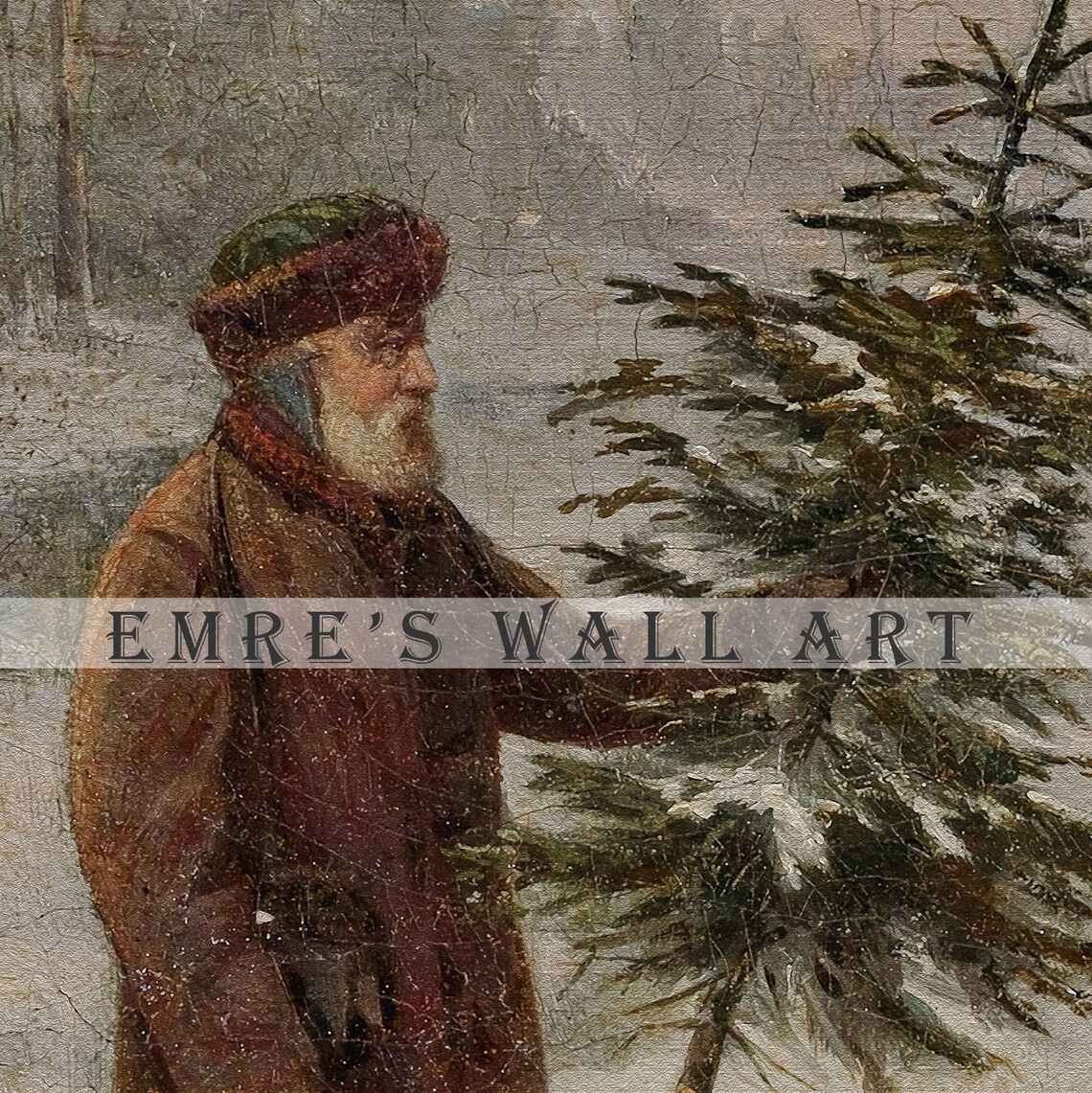 Vintage Winter Landscape Prints, Rustic Holiday Decor - Image 2