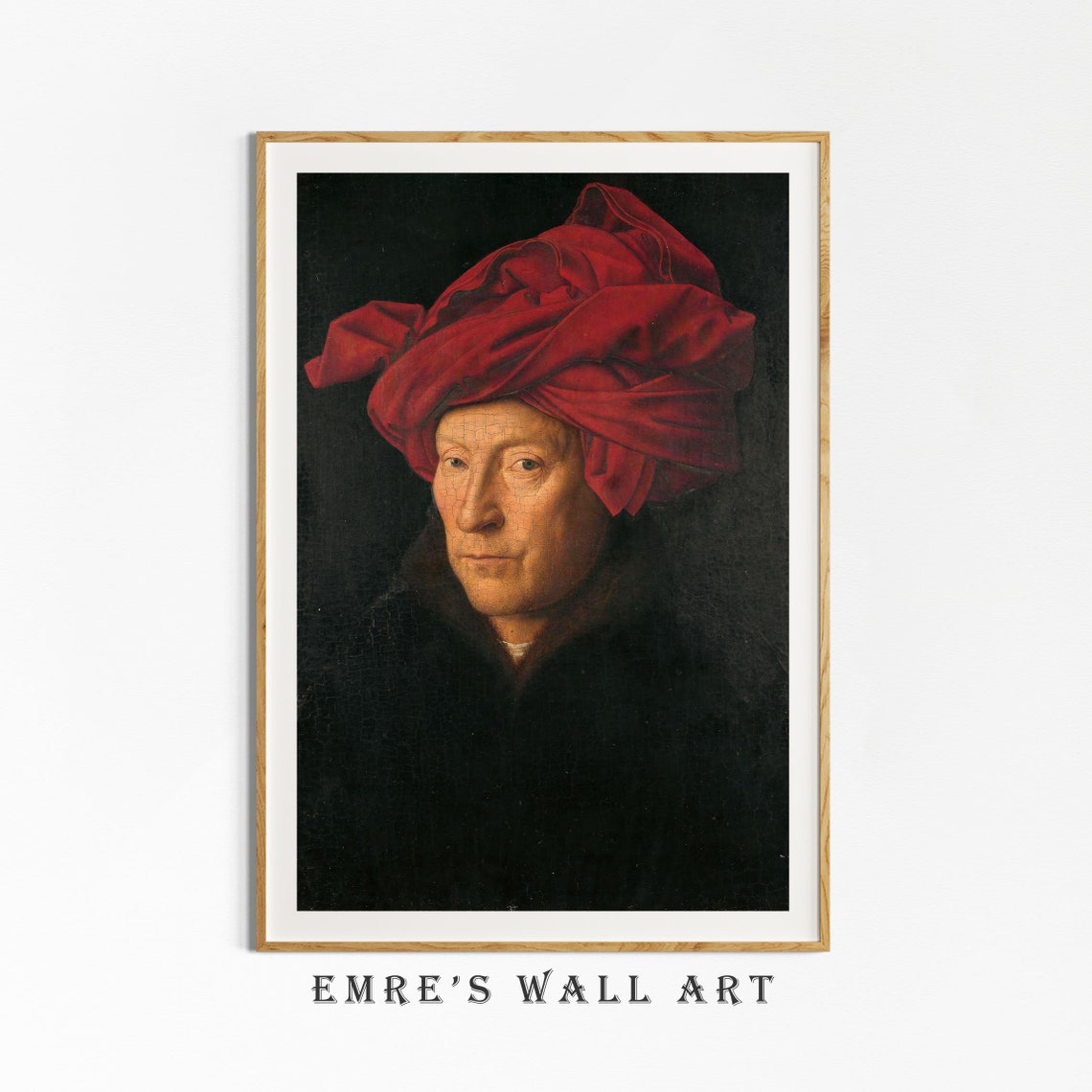 Jan van Eyck Man in Red Turban Renaissance Portrait Oil Poster - Image 4
