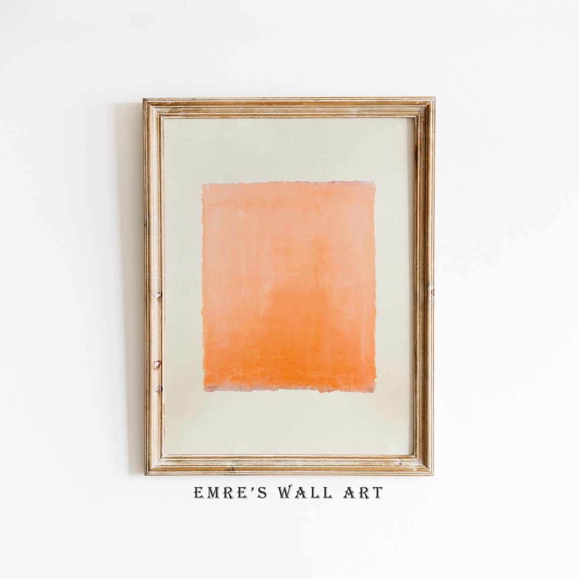 Orange Textural Painting Print, Vintage Abstract Artwork