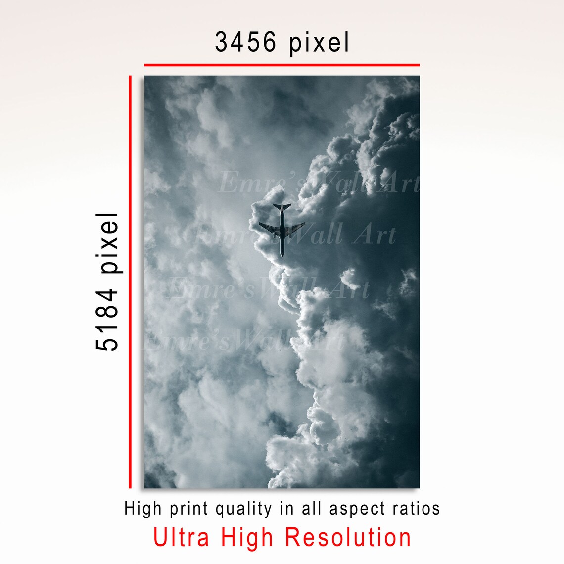 Cloudy Sky Landscape Poster, Modern Wall Art - Image 3