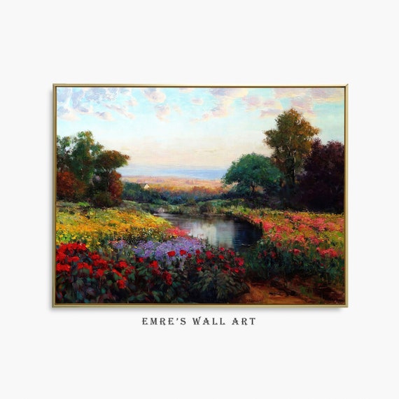 Vintage Colorful Flowers Oil Painting Art Print