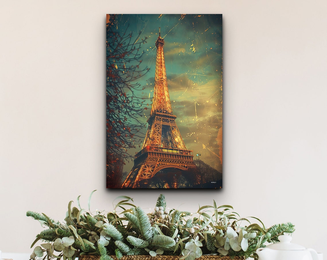 Eiffel Tower Mid-Century Modern Poster