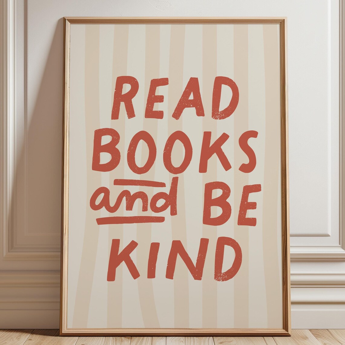 Read Books And Be Kind Quote, Library Wall Art - Image 3