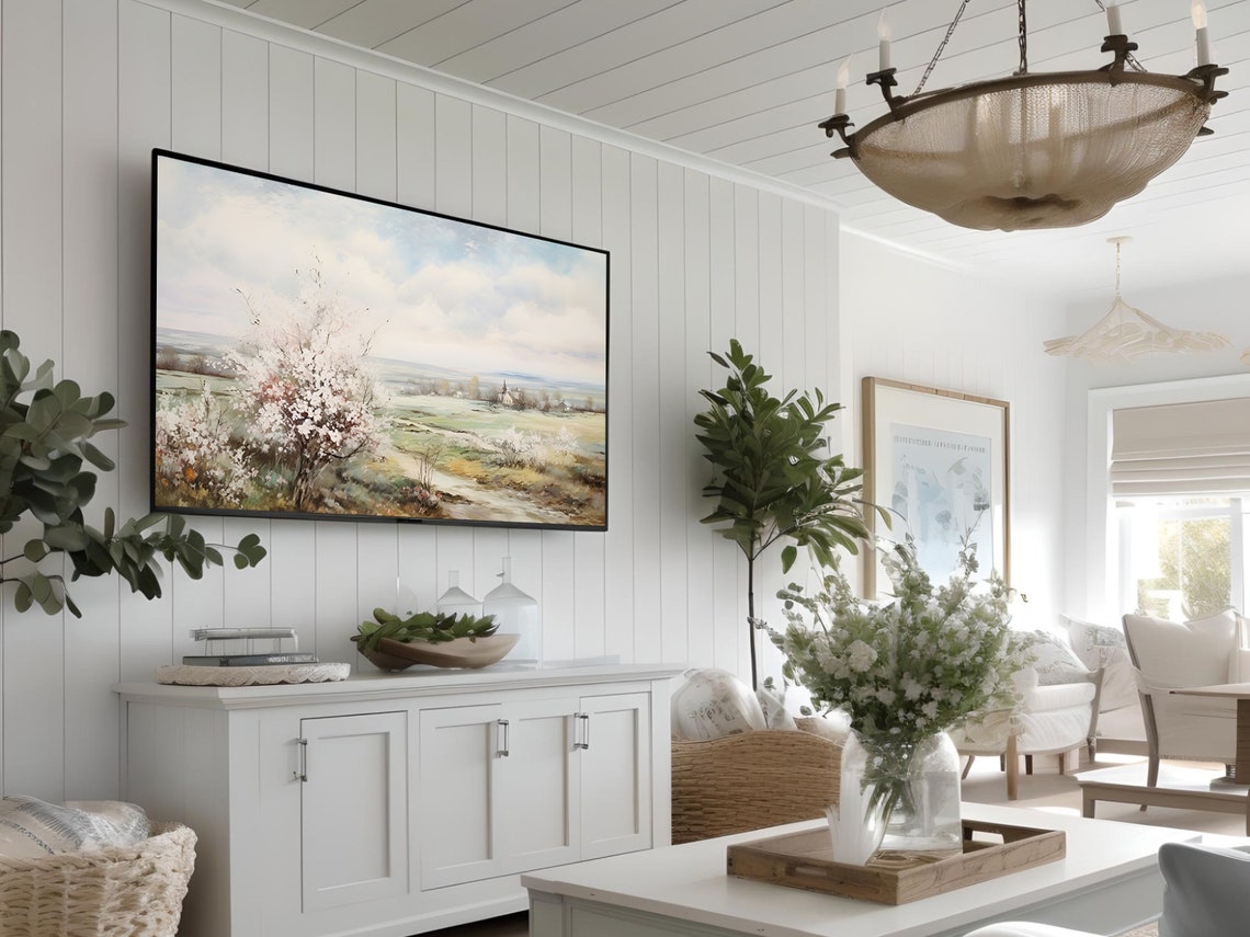 Spring Blossom Tree Farmhouse Countryside Vintage Landscape Poster - Image 3