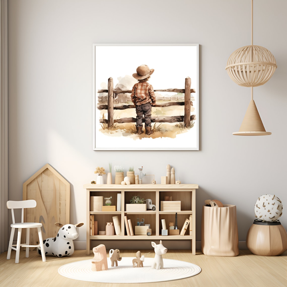 Cowboy Nursery Decor, Western Boys Room Art Print - Image 2