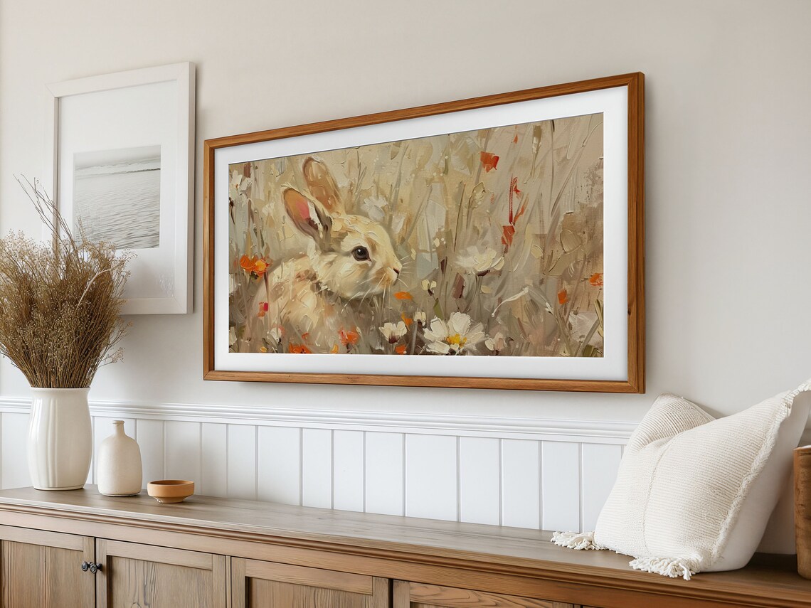 Vintage Easter Bunny Spring Decor Art Print - Image 3