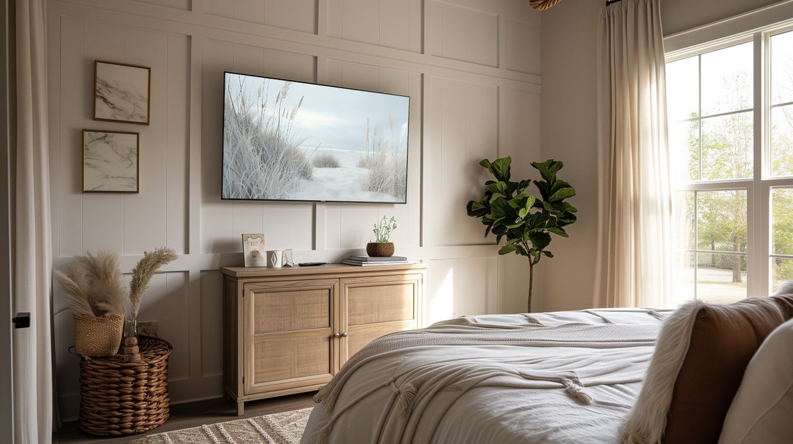 White Dune Grass Beach Path Frosty Winter Coastal Photo Poster - Image 3