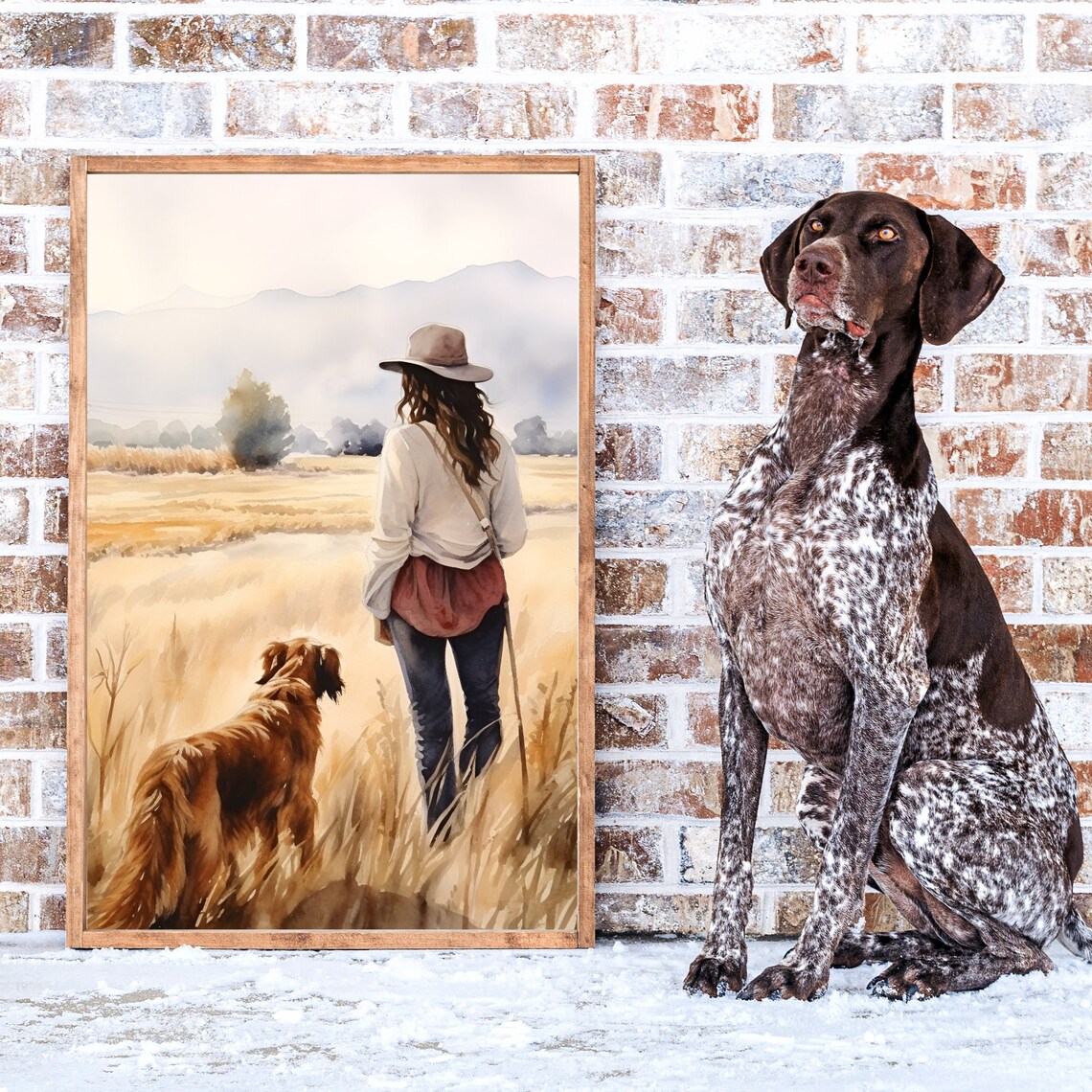 Woman And Dog Print Unique Dog Room Decor Dog Room Art Mans Best Friend Wall Art Dog Mom Gift - Image 2