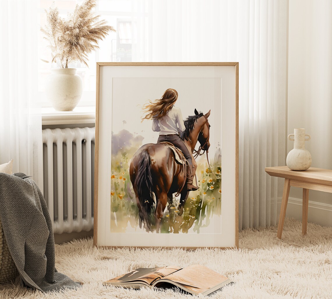 Horse Girl Farmhouse Equestrian Art Print - Image 3