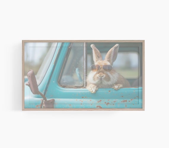 Easter Bunny Frame Tv Art Frame Tv Art Easter Art For Tv Bunny Frame Tv Art Cute Bunny Frame Tv Cute Bunny Old Truck