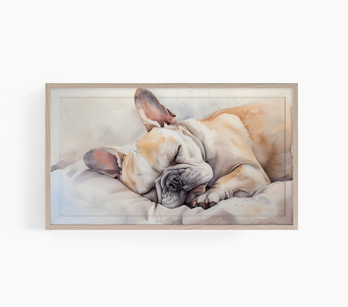 French Bulldog Frame Tv Art Frame Tv Art Watercolor Dog Frame Tv Art Dog Lover Tv Art Frenchie Tv Art