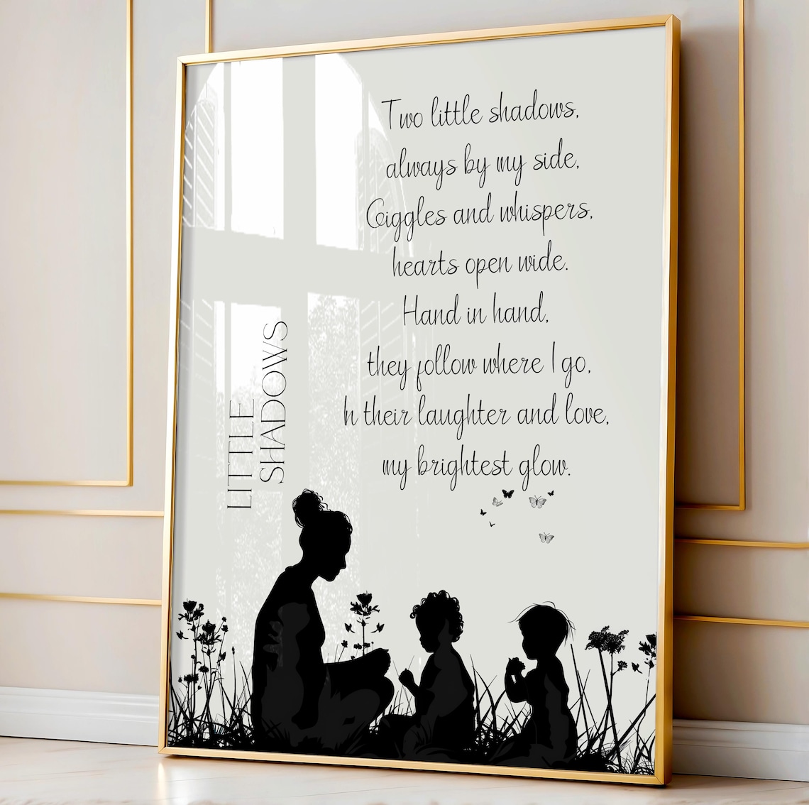 Two Little Shadows Poem for Mom, Quote Art Print