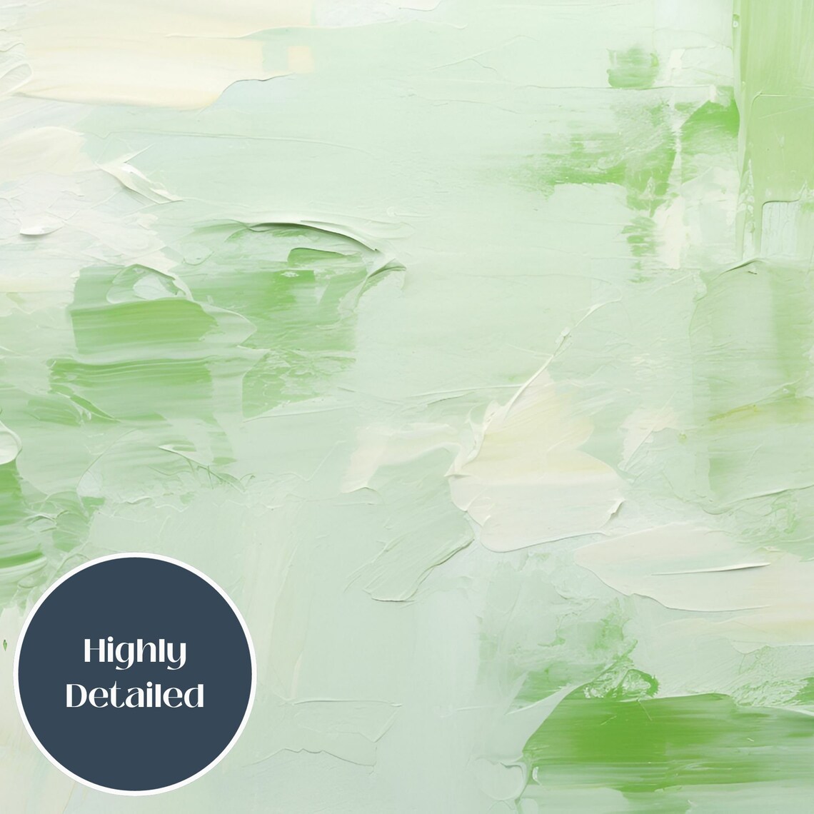 Abstract Impasto Green Art Print, Modern Decor - Image 3