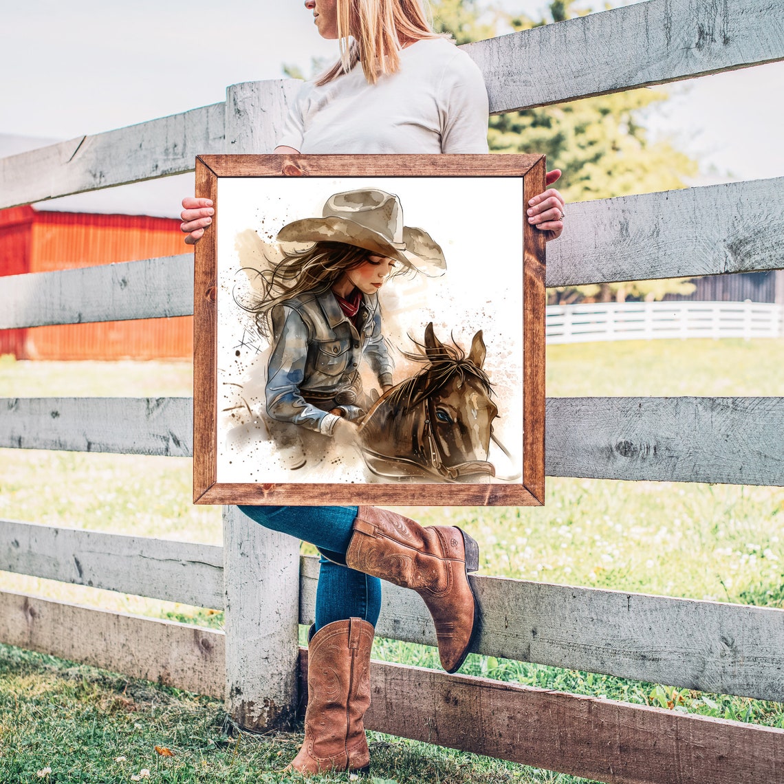 Playroom Cowgirl Wall Art Cowgirl Nursery Print Teen Girl Room Art Girls Room Gift Western Girls Decor Country Girl Wall Art - Image 3