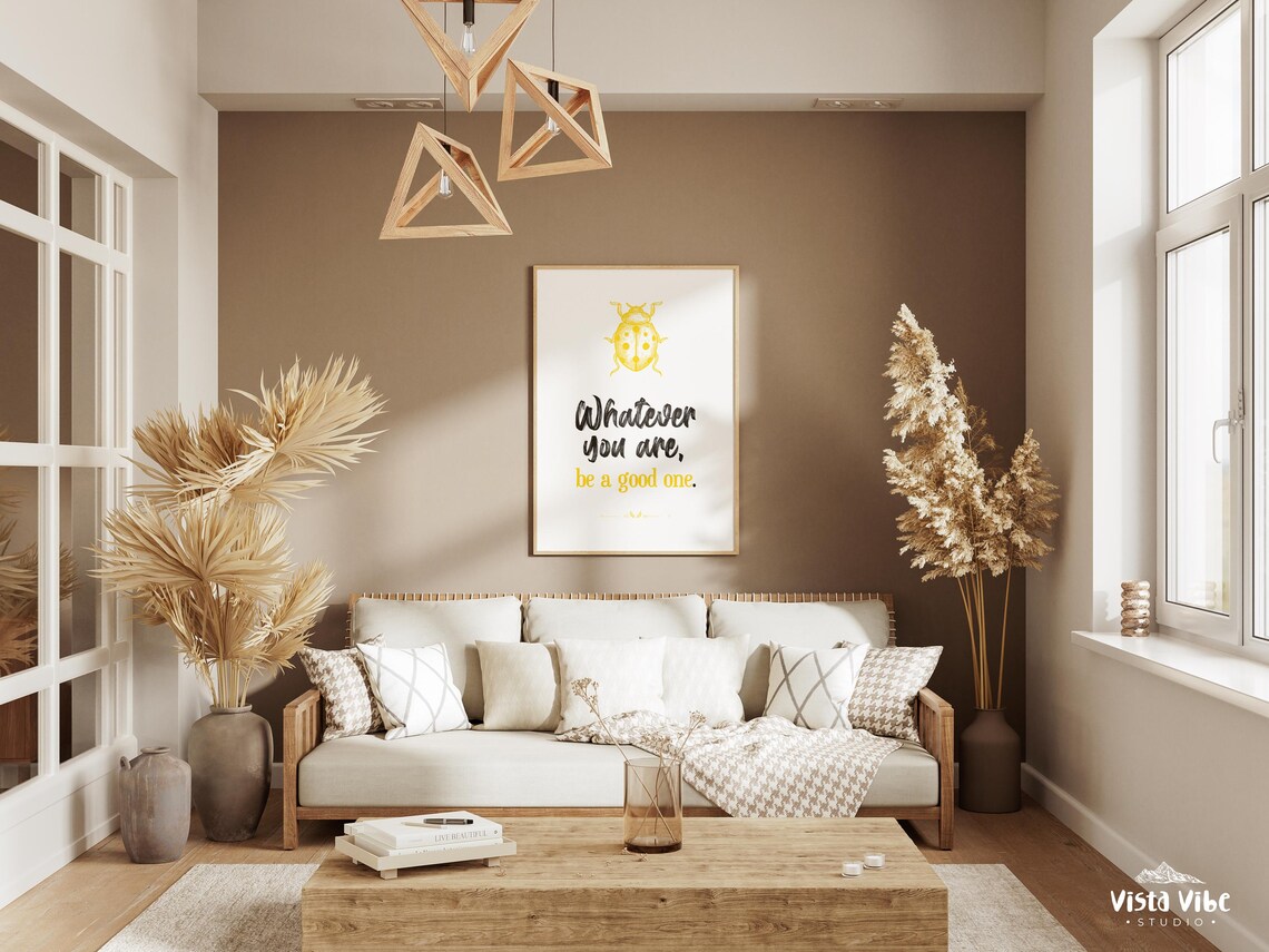 Whatever You Are Be a Good One Quote Poster Yellow Ladybug Kids Room Decor - Image 2