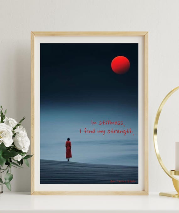 I Find My Strength Mindfulness Meditation Wall Art Instant Zen Quote Print For Home Or Office Decor Minimalist Poste