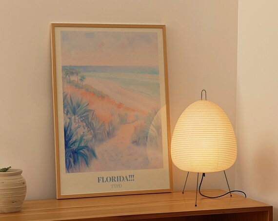 Taylor Swift Florida Song TTPD Pastel Beach Watercolour Wall Art