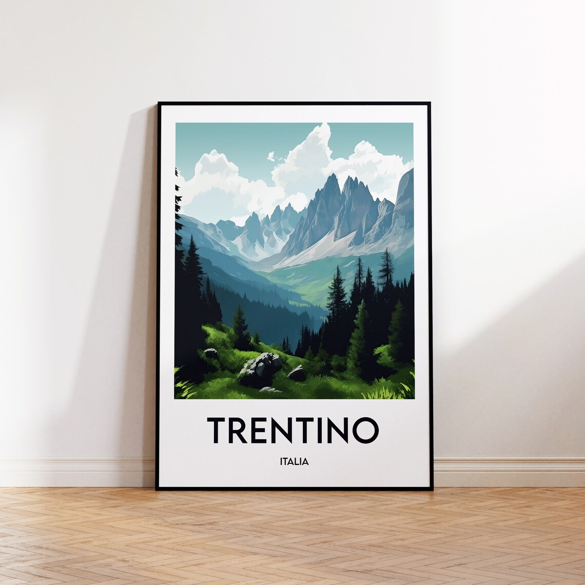 Trentino Vintage Travel Poster, Italia Art Print