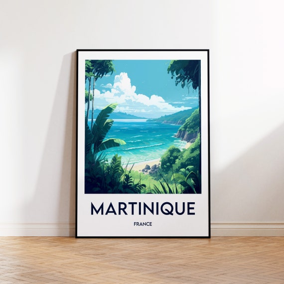 Martinique Poster Print Illustration Vintage Travel