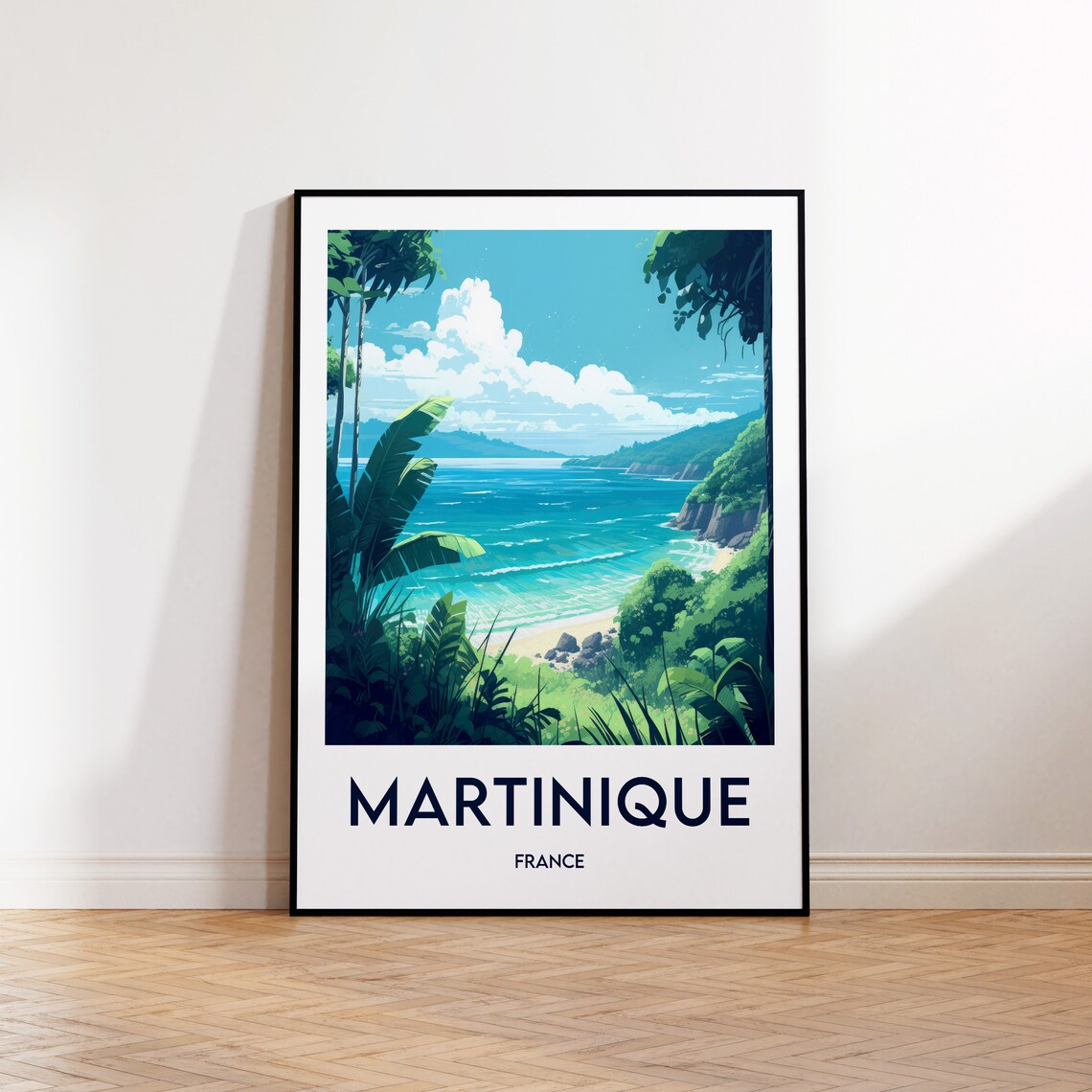 Martinique France Tropical Caribbean Island Beach Travel Poster