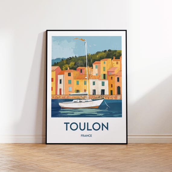 Toulon Poster Art Print Illustration Gift Vintage Travel France
