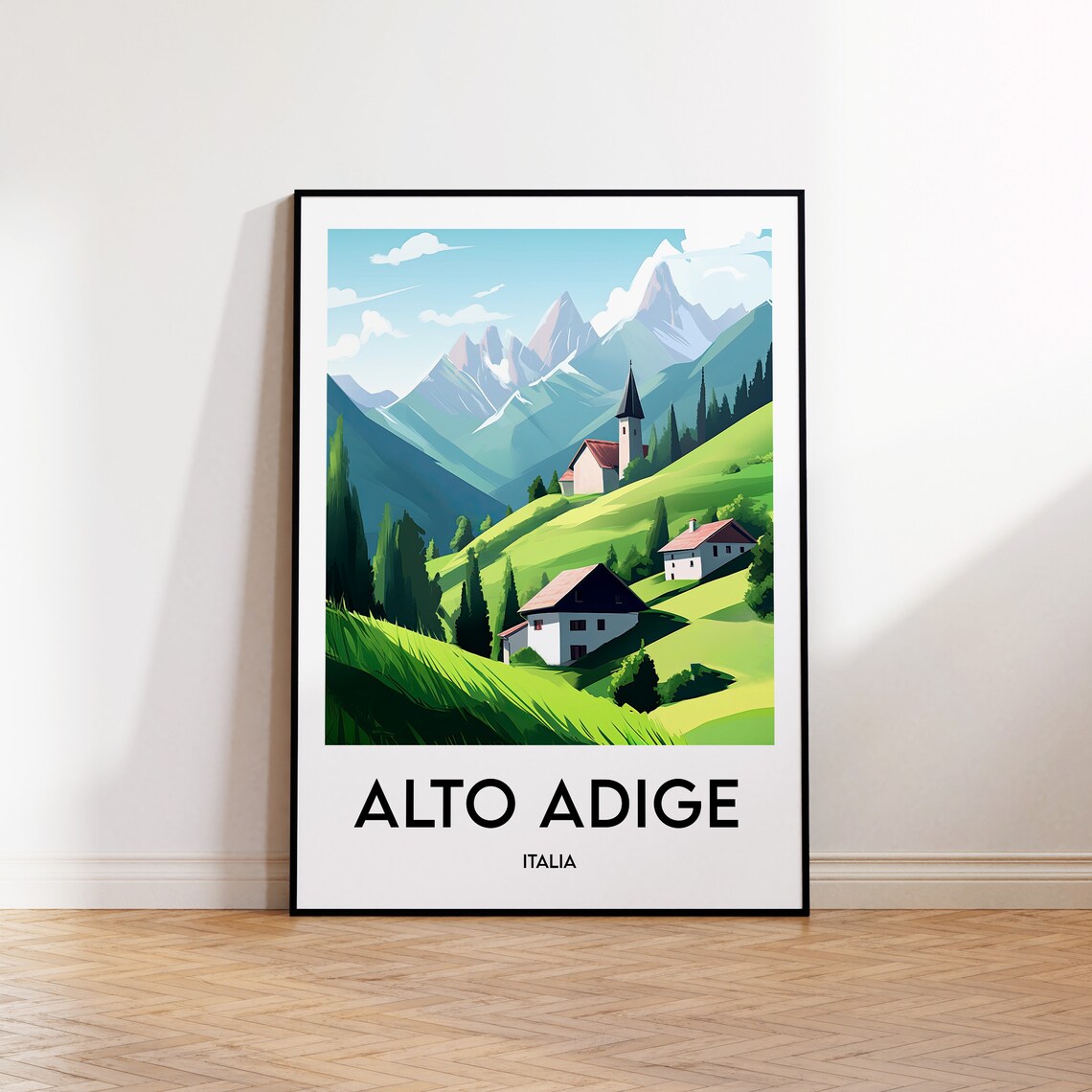 Alto Adige Vintage Travel Poster, Italia South Tyrol